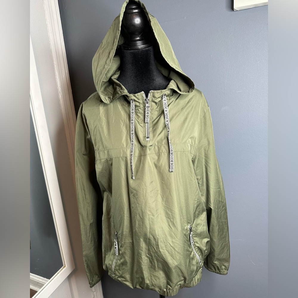 Army green windbreaker